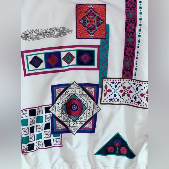 Vintage Retro Sweatshirt Pattern 90s Crewneck Size Petite Large - Picture 4 of 4